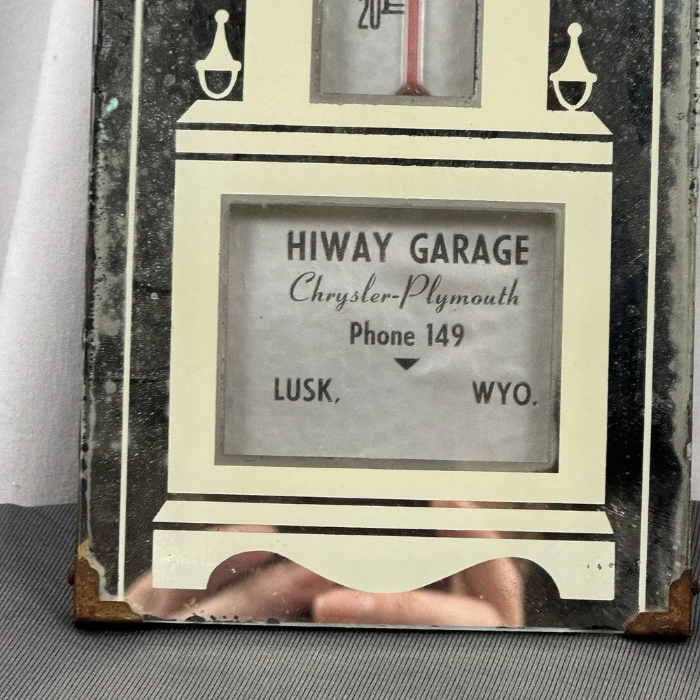 HiWay Garage,Chrysler Plymouth - Lush, WY Clock Mirror Advertising piece vintage
